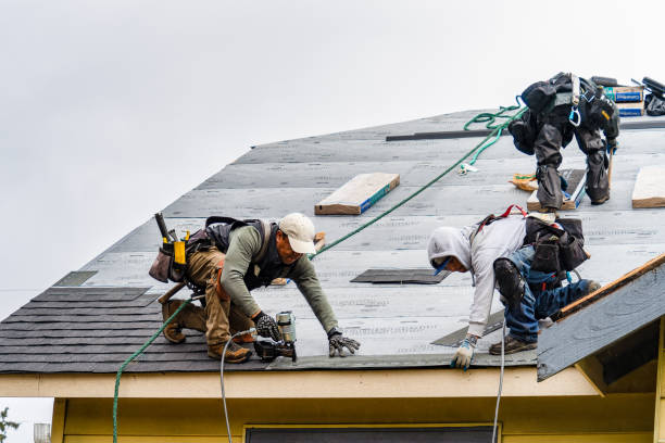 Professional Gutter Installation technician working in Cusick, WA